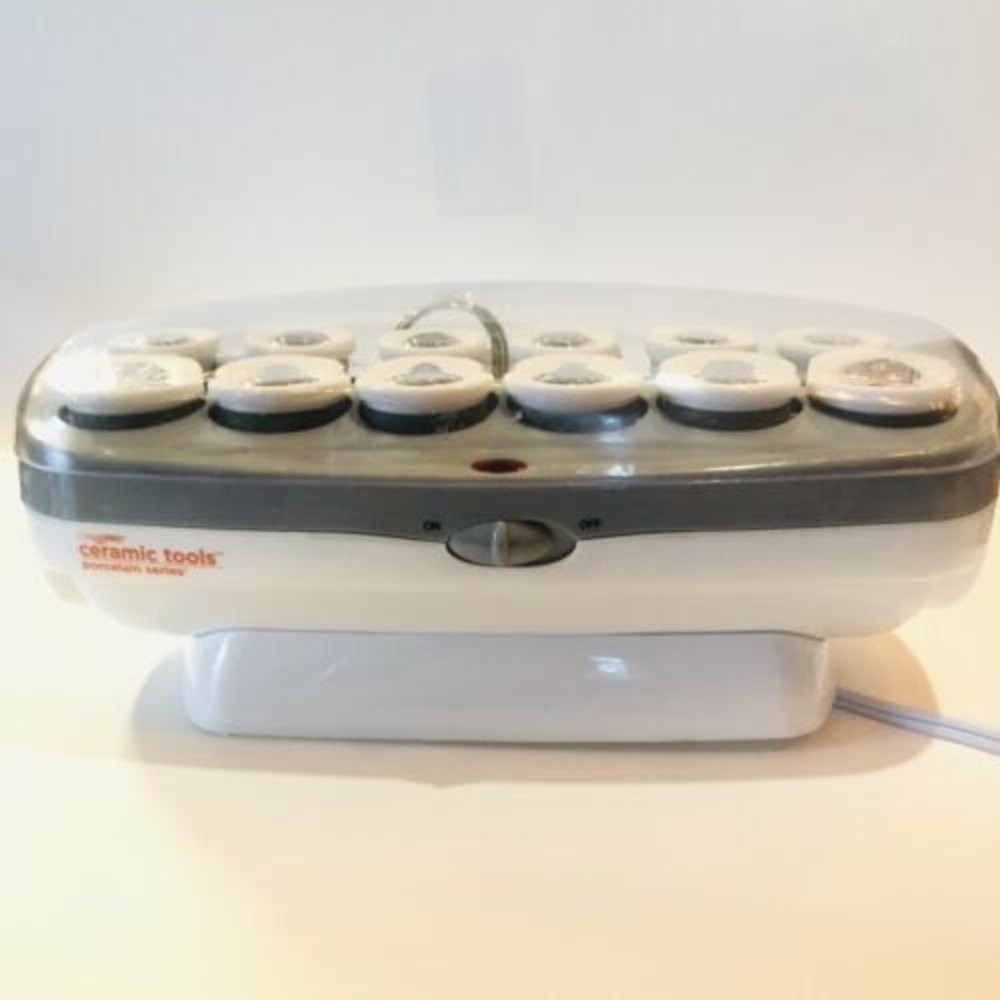 CONAIR Pro Ceramic Tools Porcelain Series 12 Hot Rollers Curlers with Clips